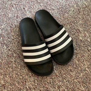 Women’s Adidas Slides Black and White
